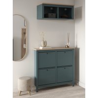 Тумба для обуви Mio Tesoro Сага 113x108 2.08.10.180.16 (темно-бирюзовый/ясень)