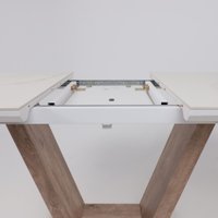 Кухонный стол Аврора Торонто 140-171.5x80 (камень белый Greys white/Ель умбра)