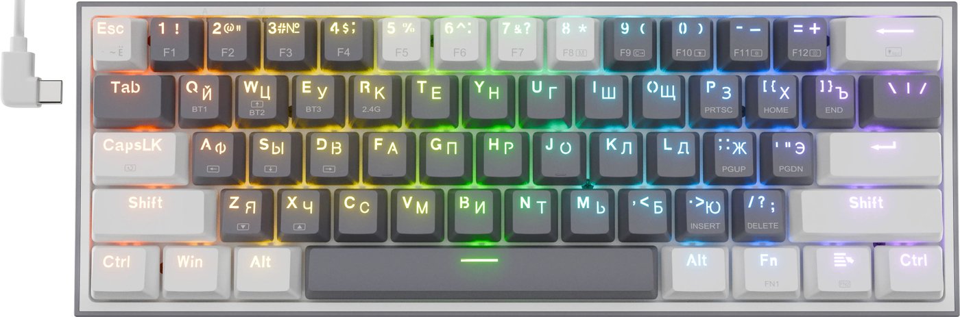 

Клавиатура Redragon Fizz Pro (белый/серый)