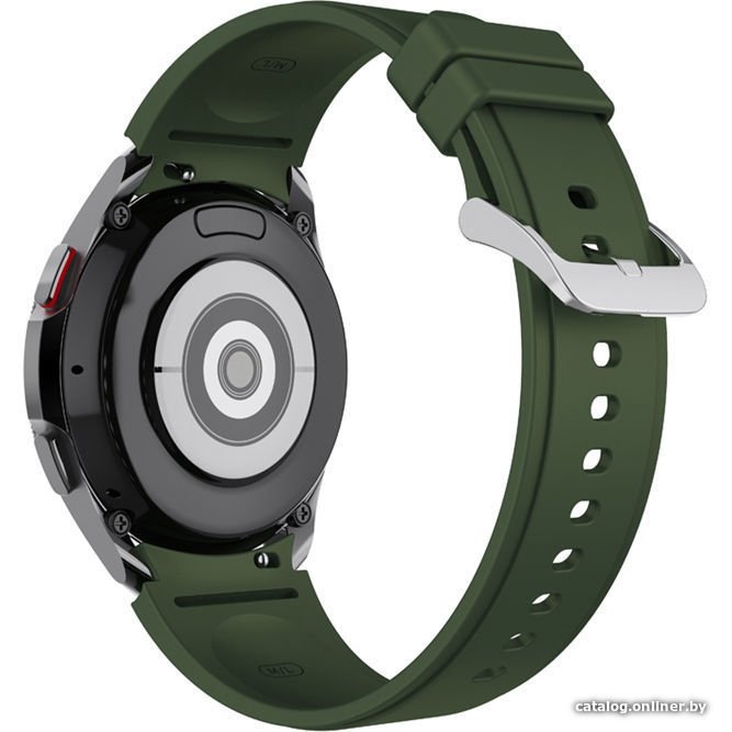 Ремешок Rumi Classic силиконовый для Samsung Galaxy Watch4/5/6 (20 мм, лаврово-зеленый)