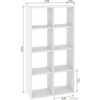 Стеллаж Кортекс-мебель Дельта-8 71x140 (дуб монтерей)