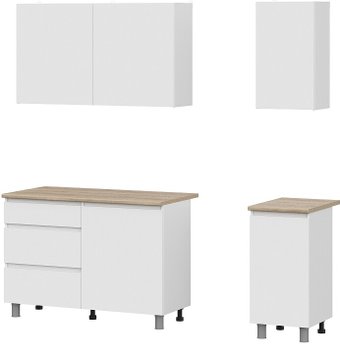 Готовая кухня NN мебель Денвер 1.6м (белый/дуб сонома)