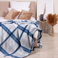 Плед Casa Conforte London 170x200 6155426 (клетка синий/серый)