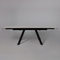 Кухонный стол Аврора Монако New 1600/2240x900 (камень белый Greys White/черный матовый)