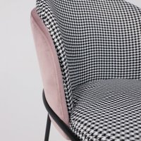 Стул AksHome Oswald (пыльная роза, велюр HLR-25/гусиная лапка/черный)