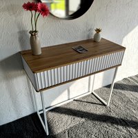 Консольный стол Shtabe Royal 5011 эко (белый/дуб кантри золотой/белый)