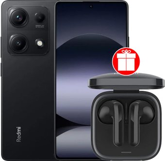 Xiaomi Redmi Note 14S 8GB/256GB международная версия (полуночный черный) + наушники Xiaomi Redmi Buds 6 Active (черный) по акции