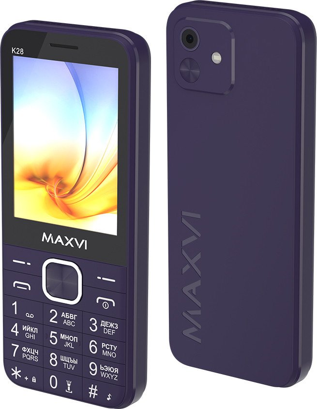Кнопочный телефон Maxvi K28 (фиолетовый)