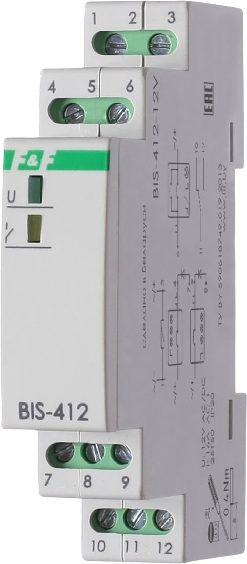 Реле импульсное Евроавтоматика F&F BIS-412-12V EA01.005.029
