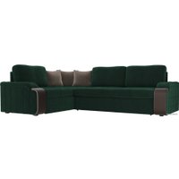 Угловой диван Лига диванов Николь 102973 (левый, велюр, зеленый)