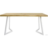 Кухонный стол Buro7 Уиллис 180 (с обзолом и сучками, дуб натуральный/белый)