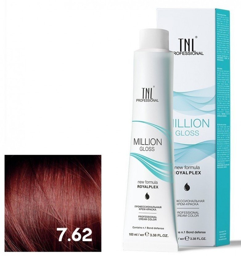 

Крем-краска для волос TNL Professional Million Gloss 7.62 100 мл