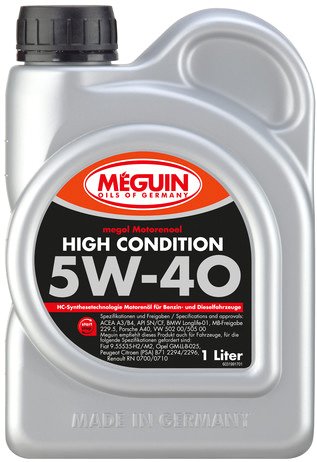 

Моторное масло Meguin Megol High Condition 5W-40 1л [3199]