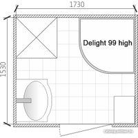 Душевая кабина Domani-Spa Delight 99 High DS01D99HWM10 (белый/сатин-матированное стекло)
