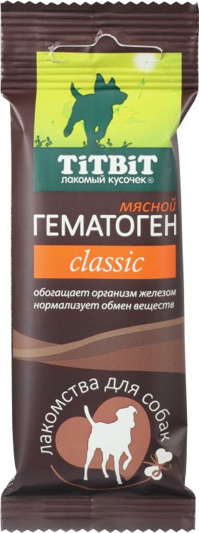 

Лакомство для собак TiTBiT Гематоген мясной Classic 35 г