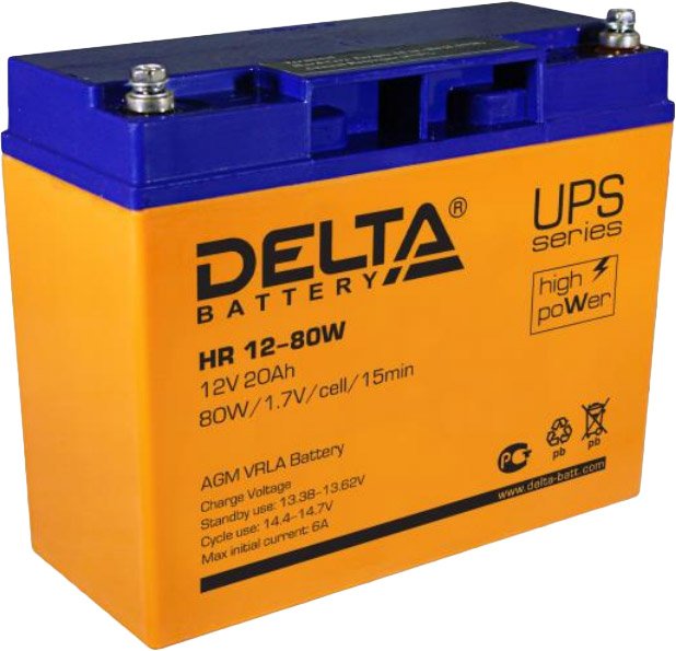 

Аккумулятор для ИБП Delta HR 12-80W (12В/20 А·ч)