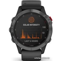 Умные часы Garmin Fenix 6 Pro Solar (серый шифер, силикон)