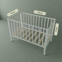 Классическая детская кроватка СКВ-Компани 3190111 с матрасом Mio Tesoro NewBorn (белый)