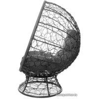 Кресло M-Group Кокос на подставке 11590309 (серый ротанг/серая подушка)