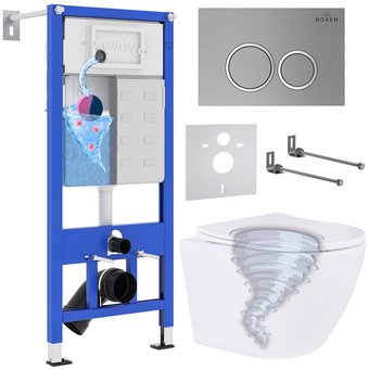 Roxen Antares Tornado в комплекте с инсталляцией StounFix Dual Fresh 6 в 1 968345 (кнопка: хром матовый)