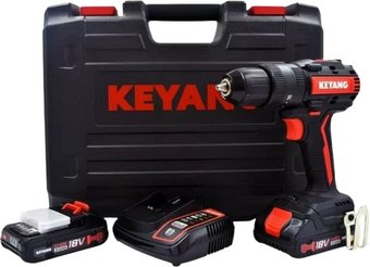 Дрель-шуруповерт Keyang DD18BL-W Set (с 2-мя АКБ, кейс)