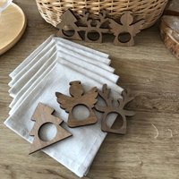 Сервировочная салфетка ОМурМебель с держателями Олень, елка, ангел (6шт, серый)