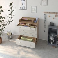 Детский комод Атон Мебель Maks ЛДСП 800/5 с органайзером (дуб канзас/серый шелк)