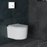 Унитаз подвесной Roxen Simple Compact в комплекте с инсталляцией StounFix Dual Fresh 6 в 1 932469 (кнопка: хром глянец)