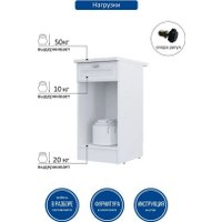 Шкаф напольный Горизонт Настя 400 с ящиком (белый софт)
