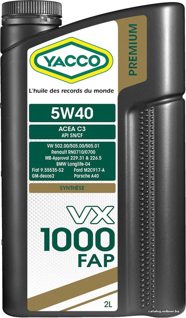 Моторное масло Yacco VX 1000 FAP 5W-40 2л