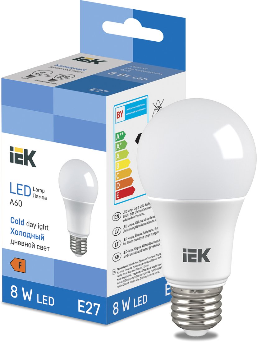 

Светодиодная лампочка IEK LED Bulb A60 710lm 6500K E27