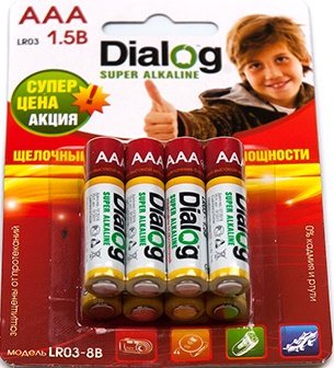 

Батарейка Dialog AAA 8 шт. [LR03-8B]