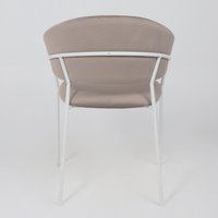 Стул с подлокотниками Алвест AV 433 (светло-коричневый бархат H-61/белый)