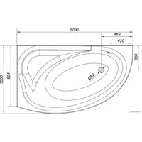 Ванна Cersanit Meza 170x100 (левая)