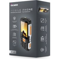 Кнопочный телефон Olmio X14 (черный/оранжевый)