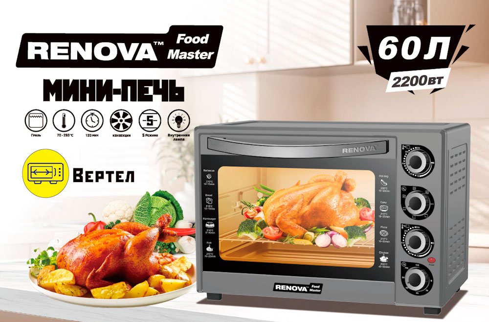 

Мини-печь Renova MO-60GFRLTS1
