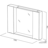  BelBagno Шкаф с зеркалом Marino-SPC-1000/750-2A-BL-P (bianco lucido)