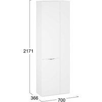 Шкаф распашной Трия Глосс 366 СМ-319.07.016 (белый жемчуг/белый глянец)