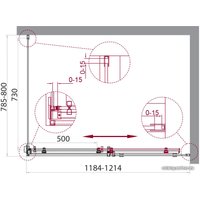 Душевой уголок BelBagno ACQUA-AH-1-120/80-C-Cr