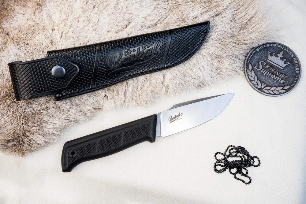 Нож Kizlyar Supreme Baikal M AUS-10Co (Cryo) StoneWash Kraton