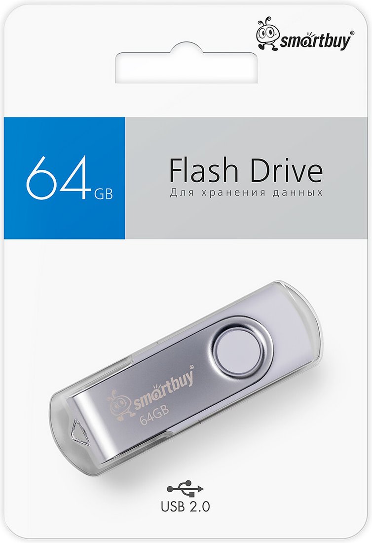 

USB Flash SmartBuy Twist 64GB (белый/серебристый)