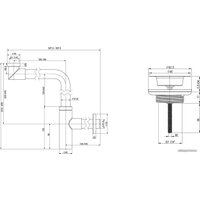 Сифон Wellsee Drainage System 182124005 (сифон, выпуск, хром)