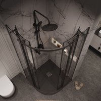 Душевой уголок Grossman Classic 100x100x195 301.K33.04.1010.21.00 (черный матовый/прозрачное стекло) в Лиде