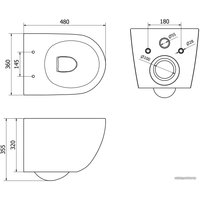Унитаз подвесной Mexen Lena 3322XX00 (белый) (без сиденья) в Барановичах
