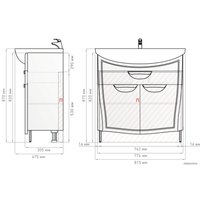  Alavann Тумба с умывальником Monaco 80