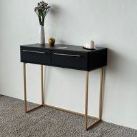 Туалетный столик без зеркала Shtabe Royal 5211 эко (черный/золото/р.золото)