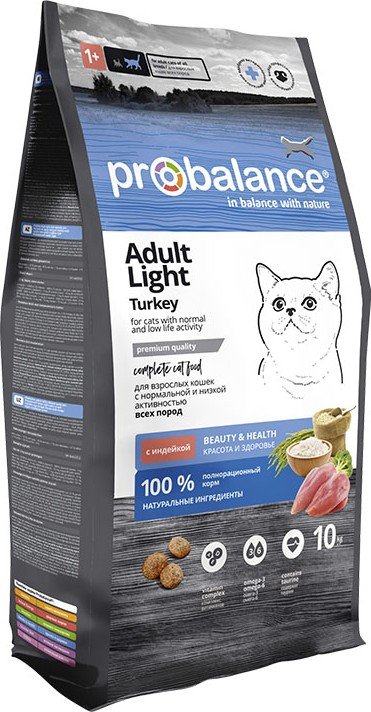 

Сухой корм для кошек Probalance Light Turkey Корм сухой д/ кошек с индейкой 10 кг