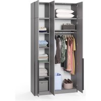 Шкаф распашной Soma Lord Black 3-х створчатый 120x240 (серый)