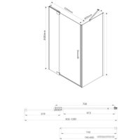 Душевой уголок Vincea Extra VSR-1E901080CL (хром/прозрачное)
