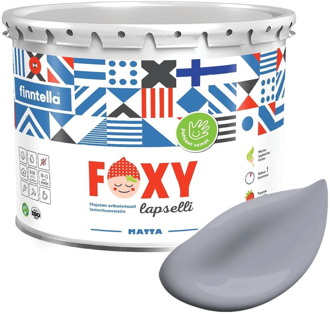 

Краска Finntella Foxy Lapselli Matte Sorsa F-50-1-3-FL292 2.7 л (серый)